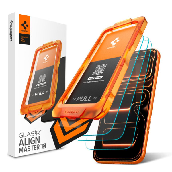 Spigen Glas.tR AlignMaster Slim 3er-Pack Panzerglas für iPhone 17 Pro – Produktansicht