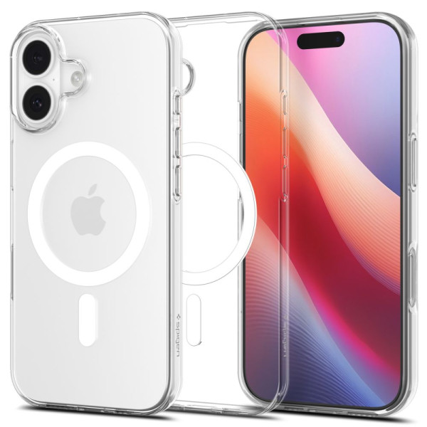 Spigen Liquid Crystal MagSafe Hülle für iPhone 17 – Klar und Weiß – Produktansicht