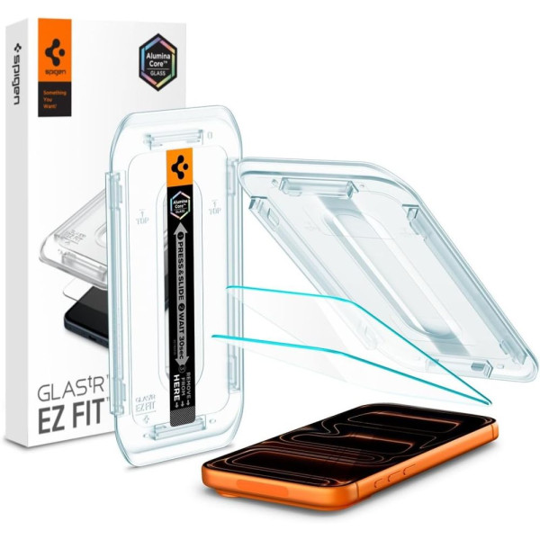 Spigen Glas.tR EZ Fit Tempered Glass für iPhone 16 Pro Max / 17 Pro Max – 2 Stk. – Produktansicht