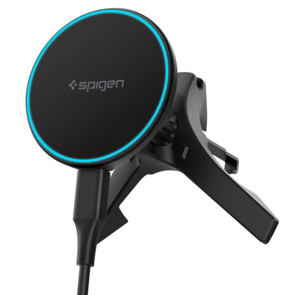 Spigen EV15MAQ Essential Qi2 MagSafe Auto-Lüftungsschlitzhalterung – Schwarz – Produktansicht