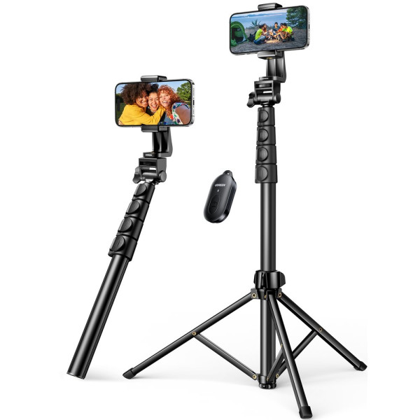 Ugreen LP680 Selfie-Stick mit Ständer und Bluetooth-Fernbedienung 1,8 m – Schwarz – Produktansicht