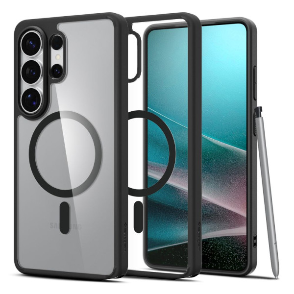 Spigen Ultra Hybrid Mag MagSafe Hülle für Samsung Galaxy S26 Ultra – Transparent Schwarz – Produktansicht