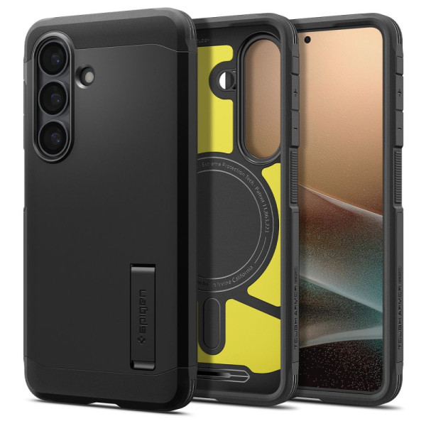 Spigen Tough Armor Mag MagSafe Hülle für Samsung Galaxy S26 – Schwarz – Produktansicht